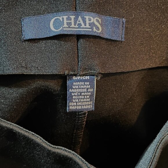 RALPH LAUREN CHAPS Knit Pull On Wide Leg Cropped Dress Pants - Black - EUC - S - Picture 8 of 8